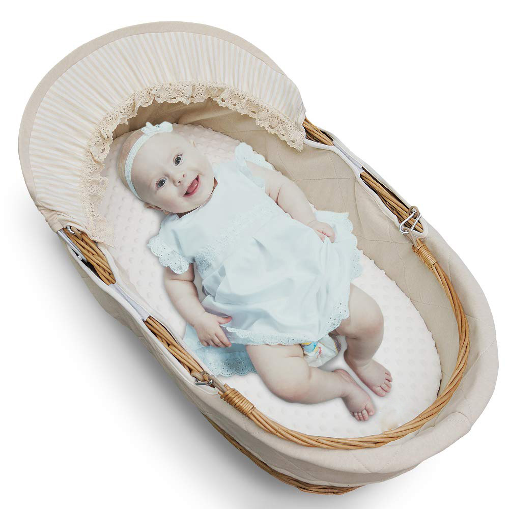 Cute Baby Moses Basket Mattress Protector