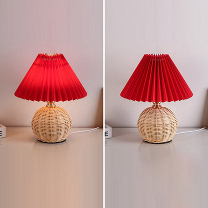 Natural Woven Shade Modern LED Desk Lamp
