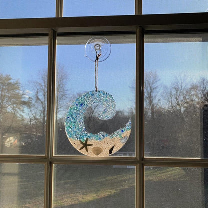 Coastal Sea Glass Wave Decoration