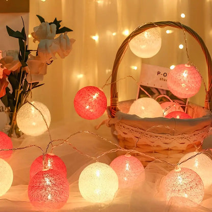 Fluffy White Cotton String Decor