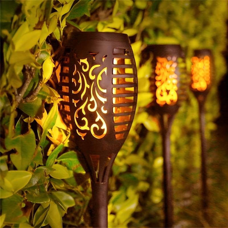 Bright Outdoor Solar Lantern with Flickering Flame Effect - Fesara