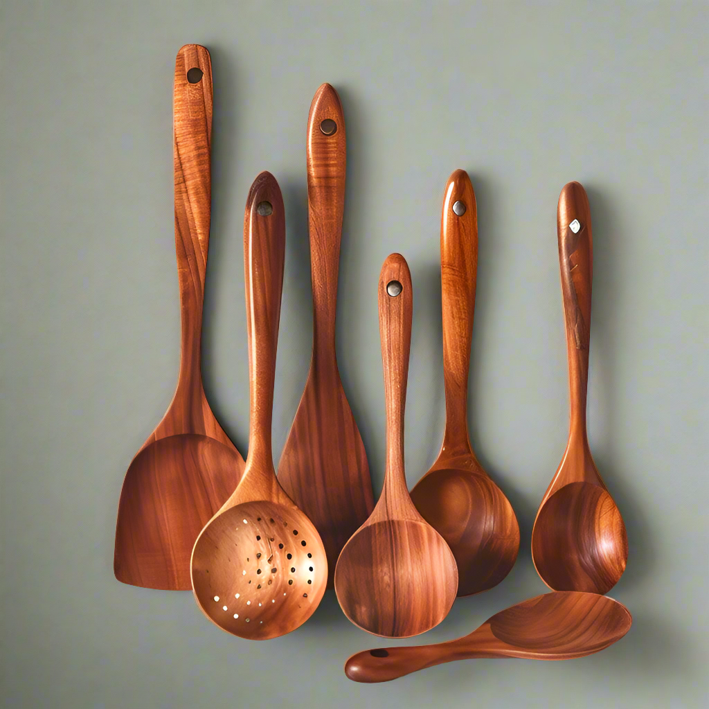 Eco Friendly Teak Wood Kitchen Utensil Set