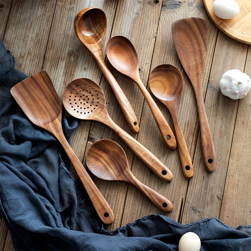 Natural Teak Wooden Utensil Set