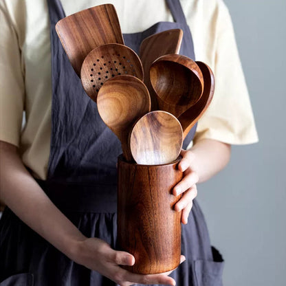 Natural Teak Wooden Utensil Set