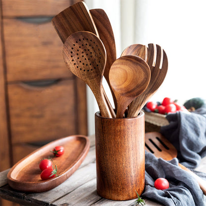 Natural Teak Wooden Utensil Set