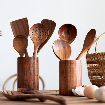 Natural Teak Wooden Utensil Set