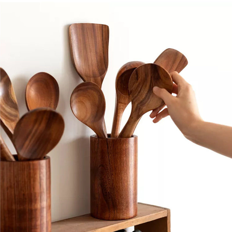 Natural Teak Wooden Utensil Set