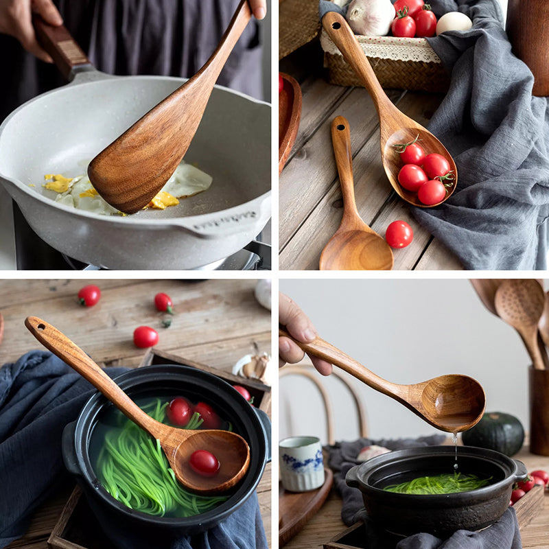 Natural Teak Wooden Utensil Set