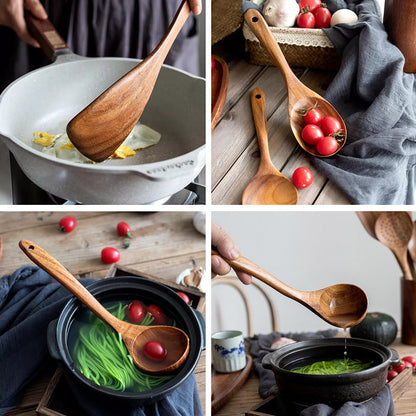 Natural Teak Wooden Utensil Set