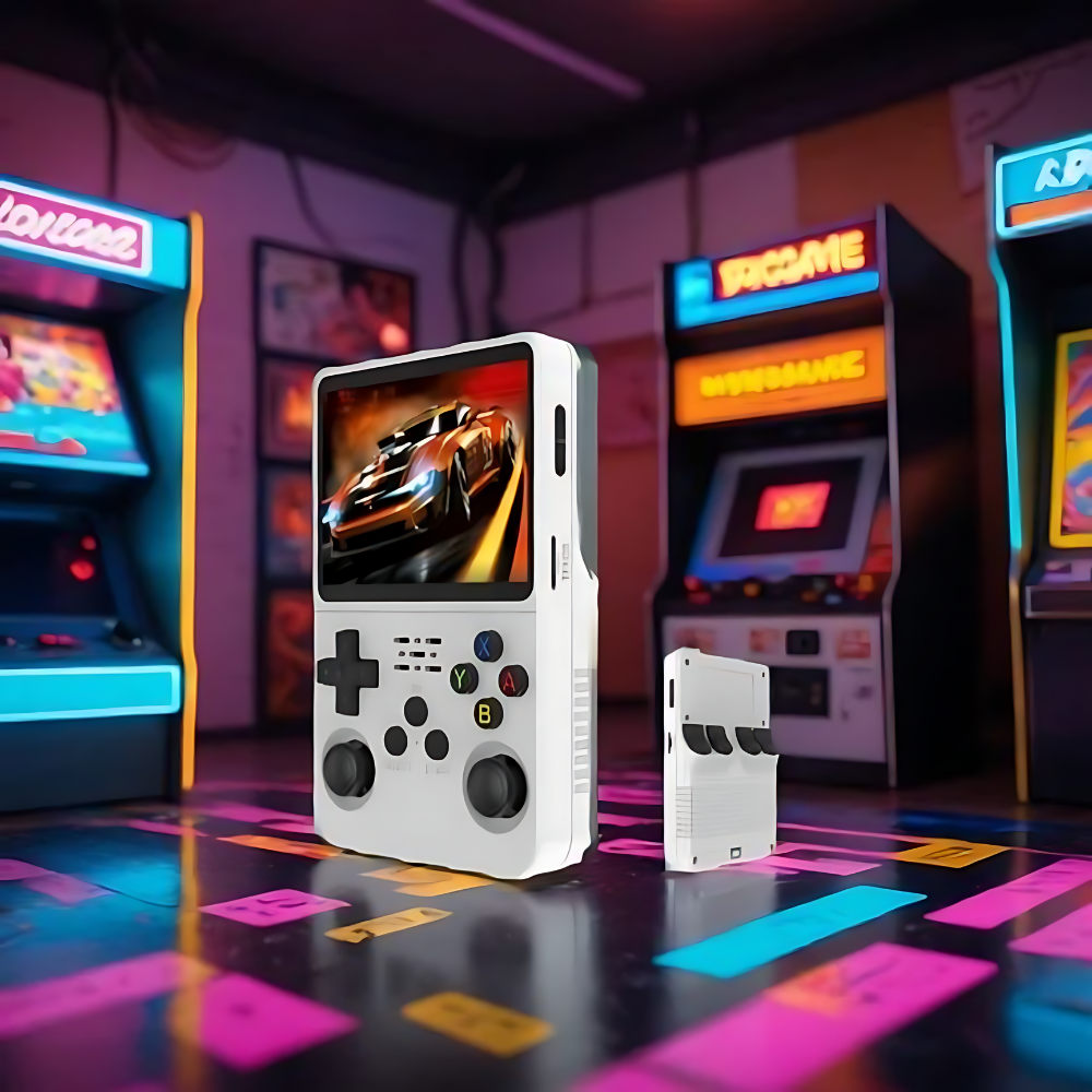 Classic Portable Game Console with HD Display & USB Charger