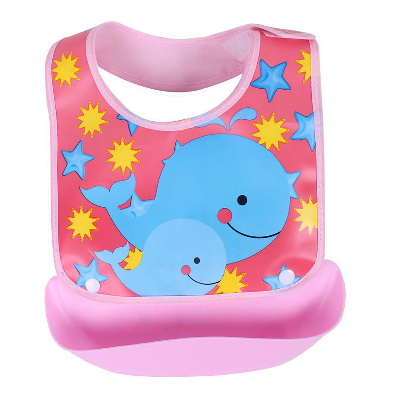 Soft Baby Bib with Crumb Tray - Easy Clean Waterproof Design