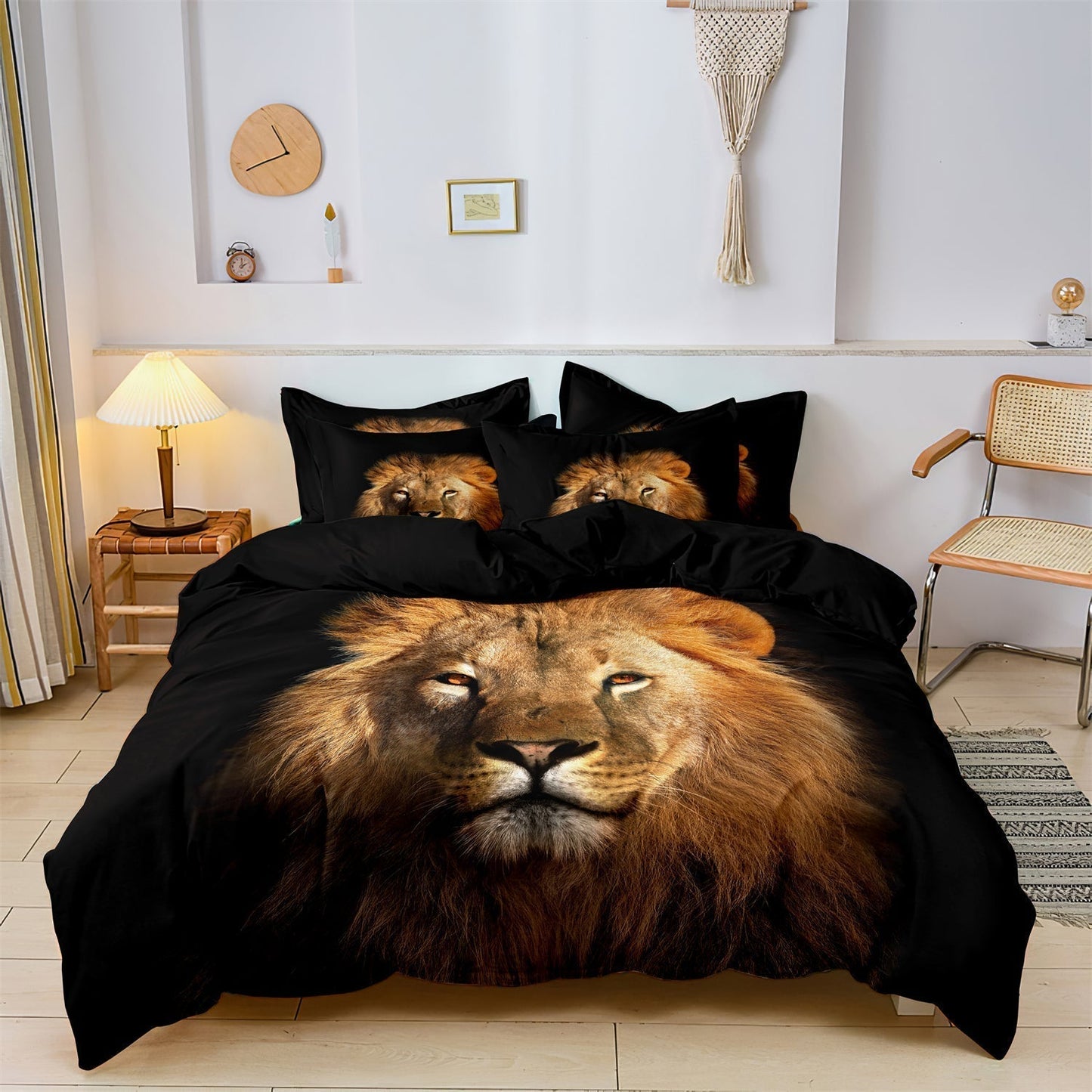 Regal Lion Pattern Bedding Set - Fesara