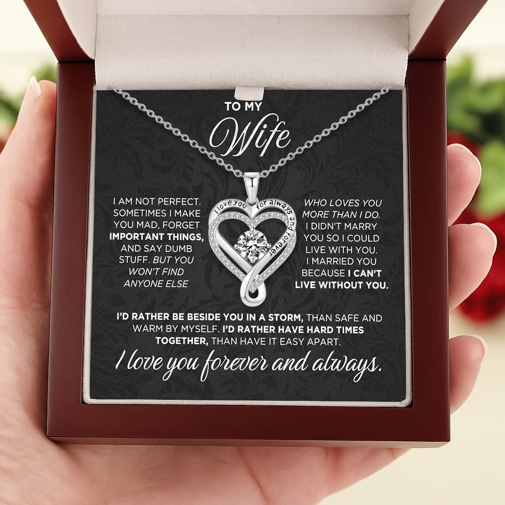 Romantic I Love You Forever Heart Necklace Gift