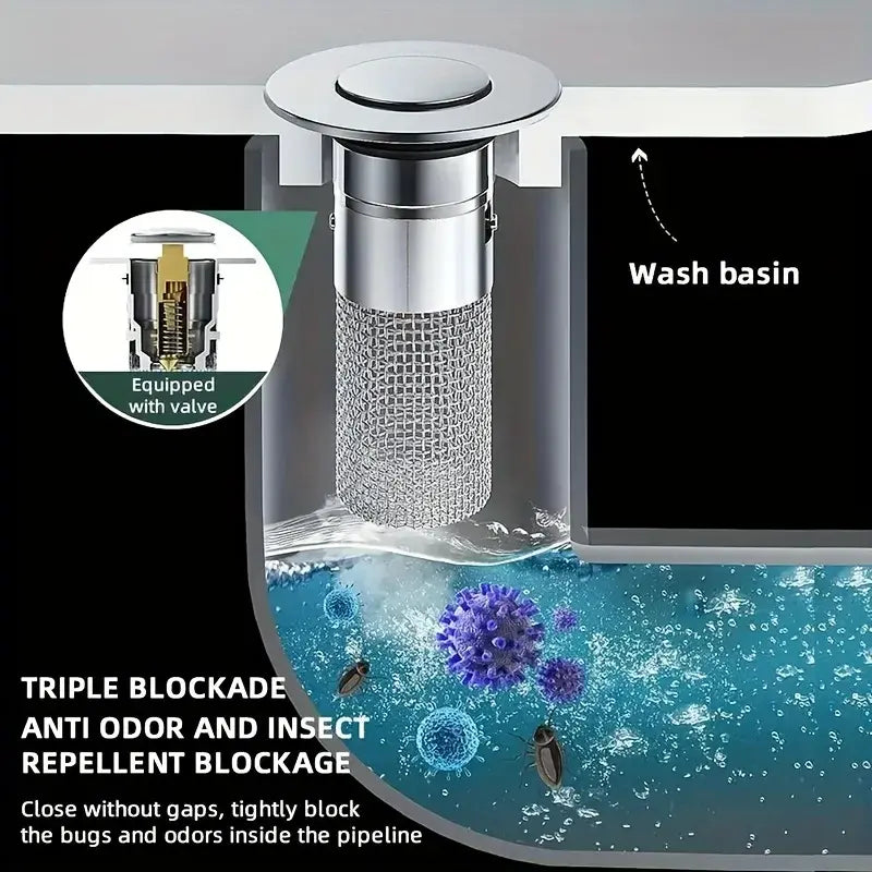 Easy Clean Stainless Steel Sink Drain Strainer