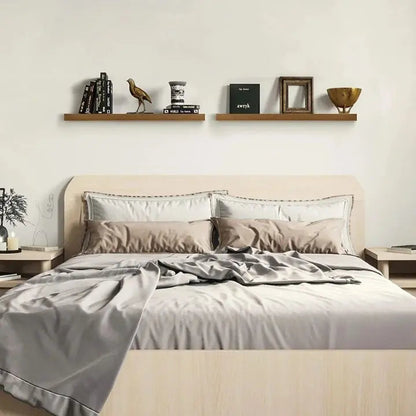 Rustic Wooden Floating Wall Shelves