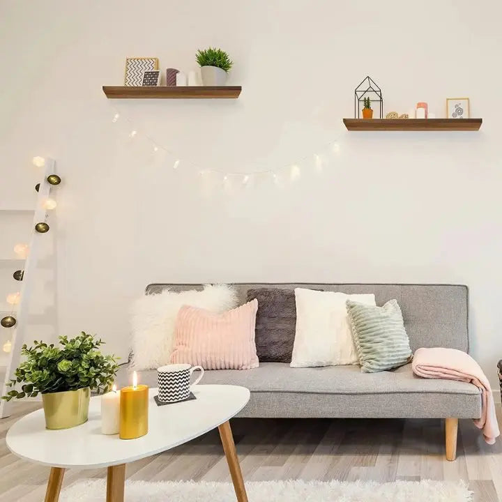 Rustic Wooden Floating Wall Shelves