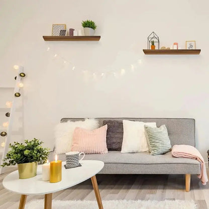 Rustic Wooden Floating Wall Shelves