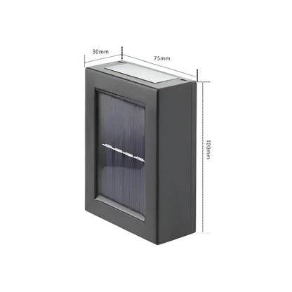 Outdoor Solar Powered Lamp Waterproof Black LED