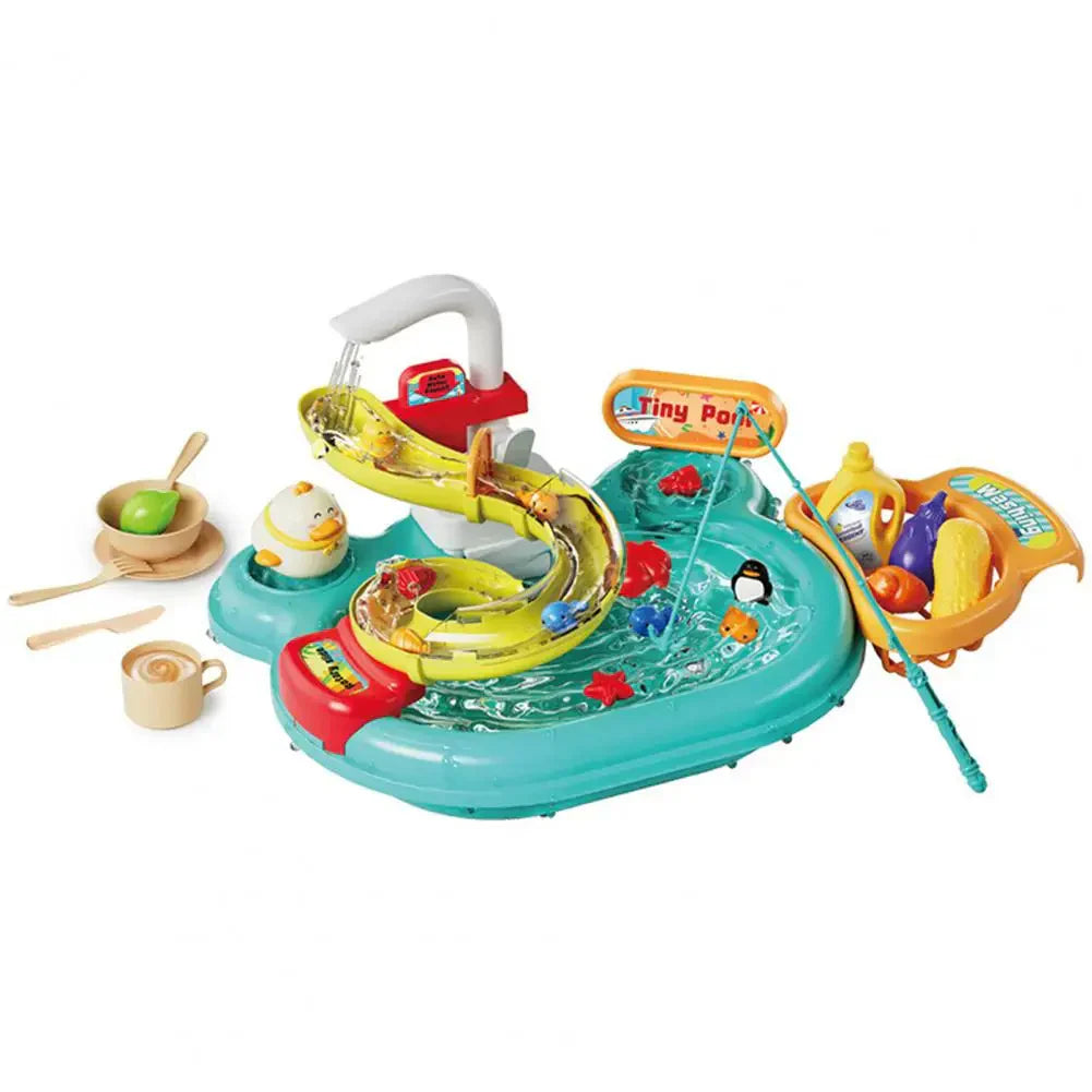 Kids Play Kitchen and Fishing Toy Set