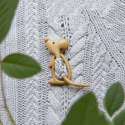 Cute Wooden Animal Pin Badge