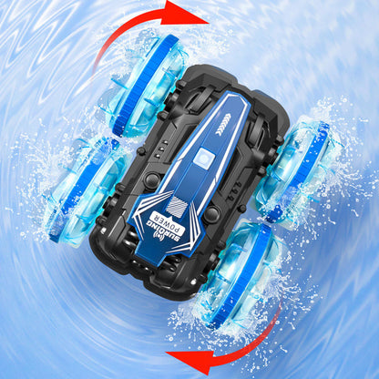 Fast RC Amphibious Stunt Car with Dual Remotes