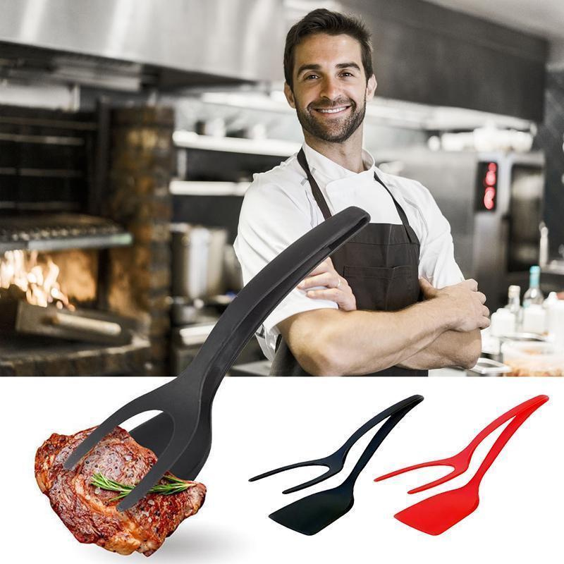2-in-1 Silicone Tongs and Flexible Spatula - Fesara
