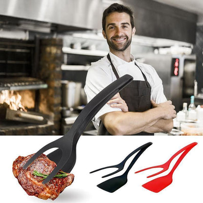 2-in-1 Silicone Tongs and Flexible Spatula - Fesara