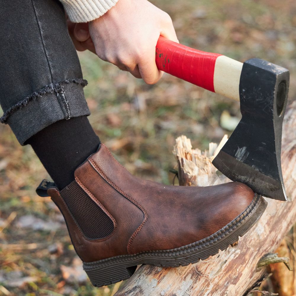 Durable Leather Steel Toe Work Boots