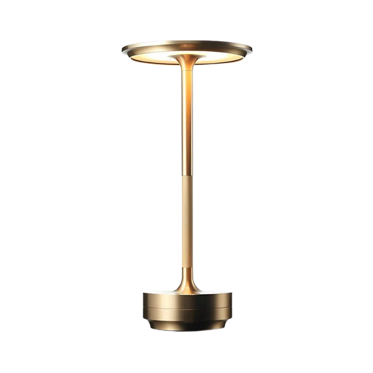 Stylish Gold Metal Desk Lamp with USB Recharge - Fesara