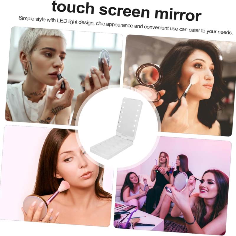 Portable Travel Makeup Brush Kit with LED Mirror