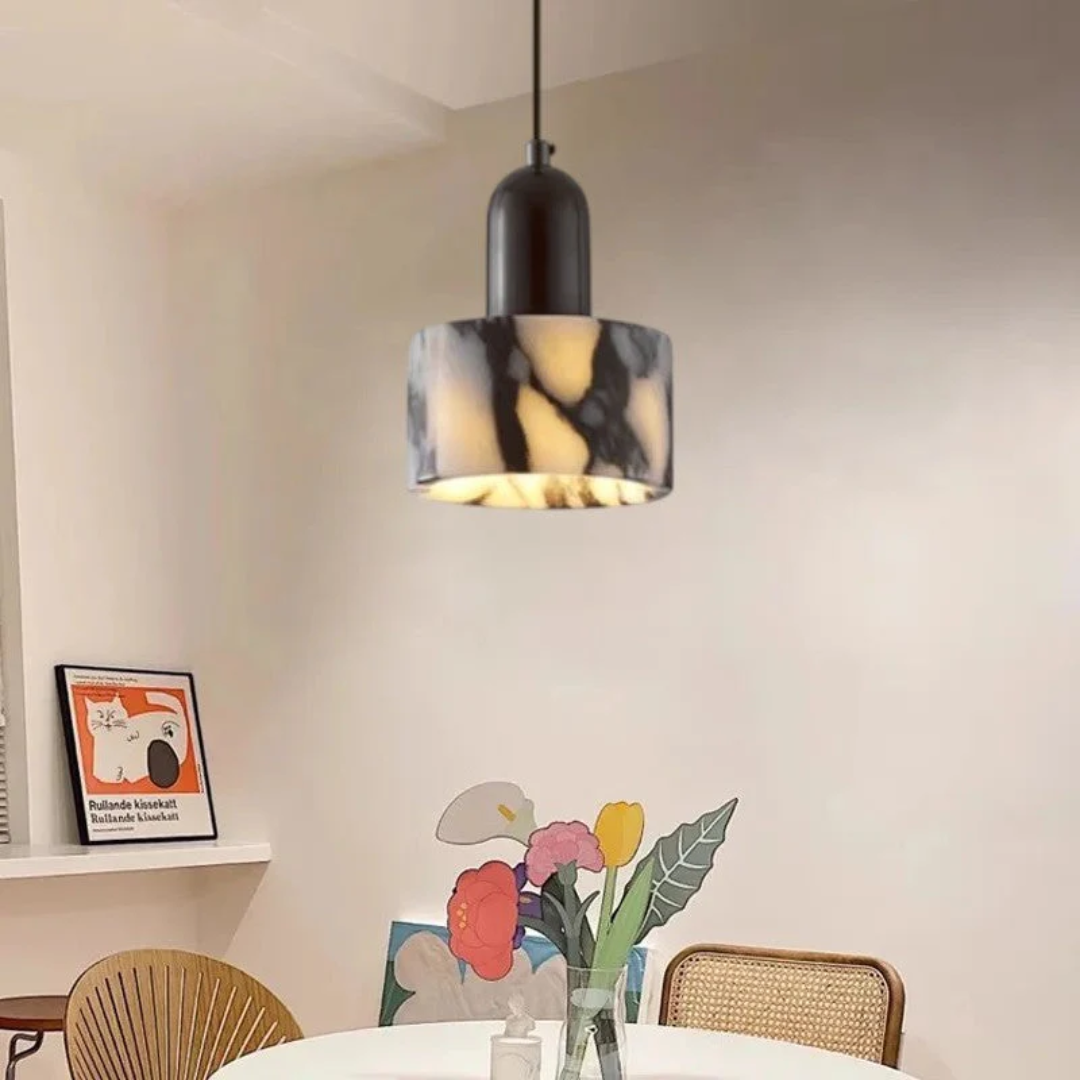 Elegant Black Marble Pendant Light