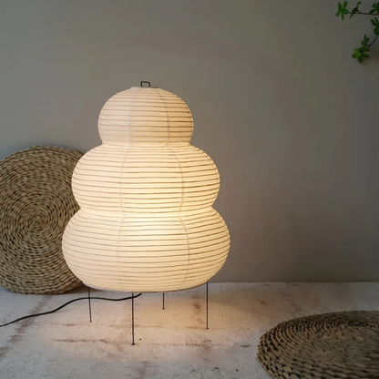 Asian Style Paper Shade Floor Lamp - Fesara