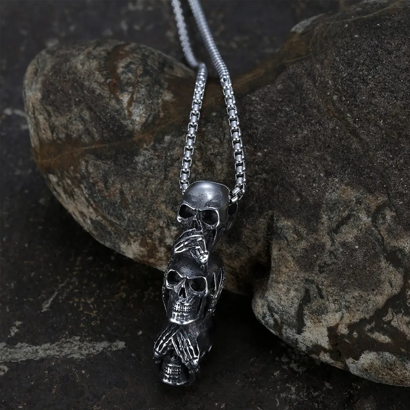 Trendy Sugar Skull Pendant Necklace