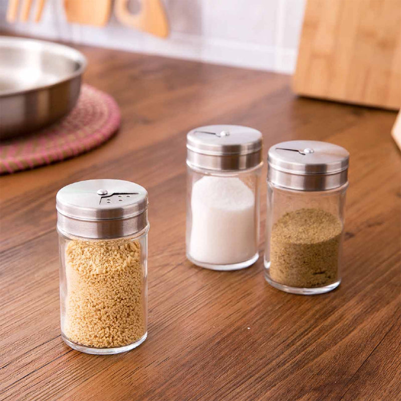 Clear Glass Herb Storage Jars Set