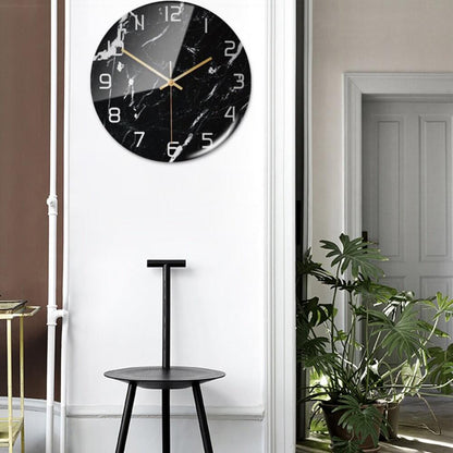 Elegant White Marble Silent Wall Clock