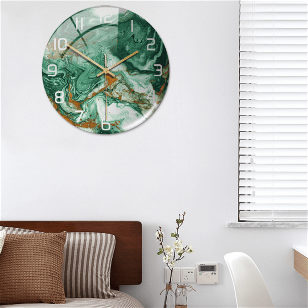 Elegant White Marble Silent Wall Clock