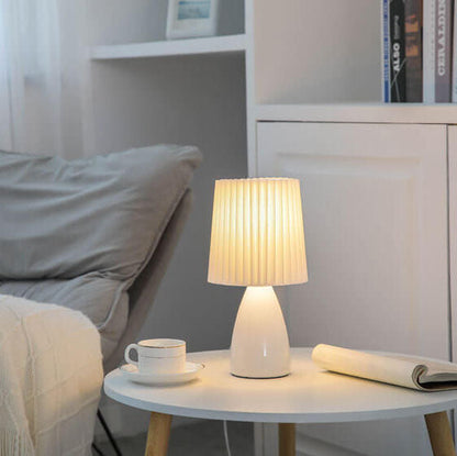 Simple Glass Folded Shade Desk Lamp