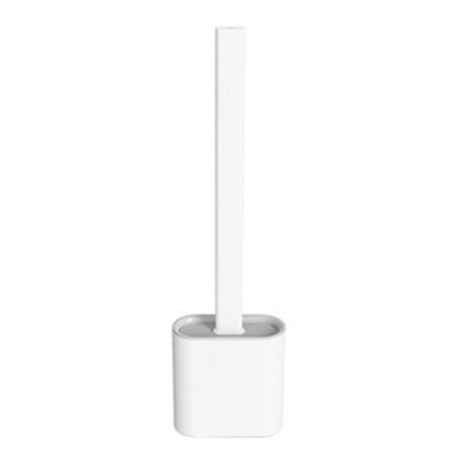 Silicone Toilet Brush Set with Long Handle and Wall Mount