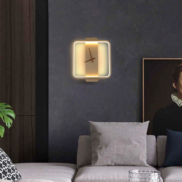 Elegant Round LED Wall Clock Lamp for Home Decor