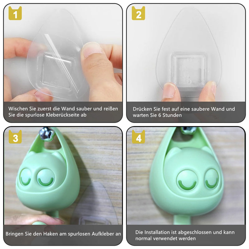 Adorable Smiling Cat Wall Hooks