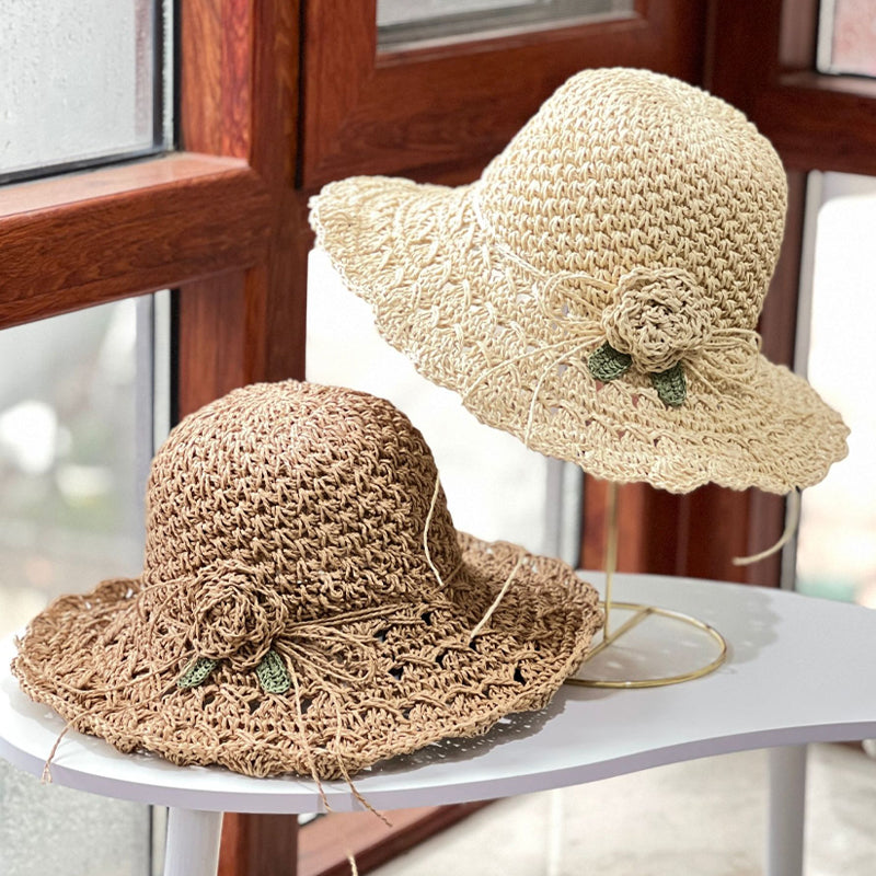 Fesara | Chic Summer Raffia Hat with Floral Trim