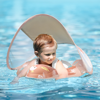 Baby Pool Float with Sun Shade - Inflatable Swim Aid - Fesara