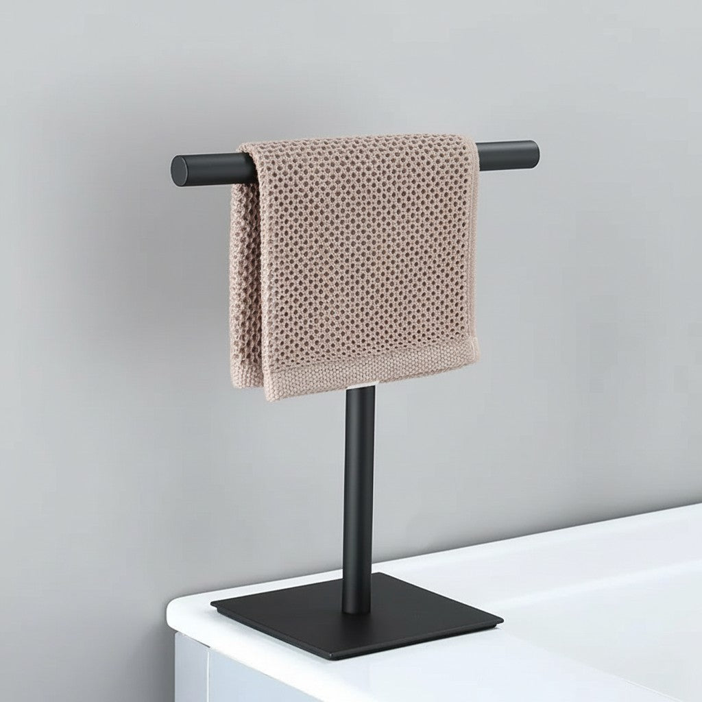 Portable Bathroom Towel Stand Compact Freestanding Holder