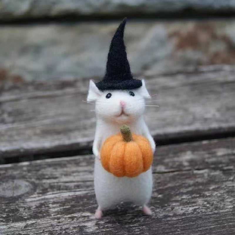 Spooky Felt Halloween Mouse Decoration - Fesara