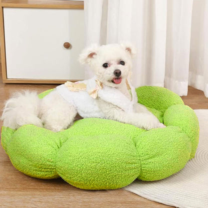 Plush Floral Orthopedic Pet Bed for Dogs and Cats