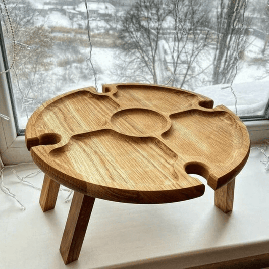 Space Saving Collapsible Dining Table in Natural Wood - Fesara