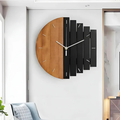 Big Rustic Wood Wall Clock For Home Decor - Fesara