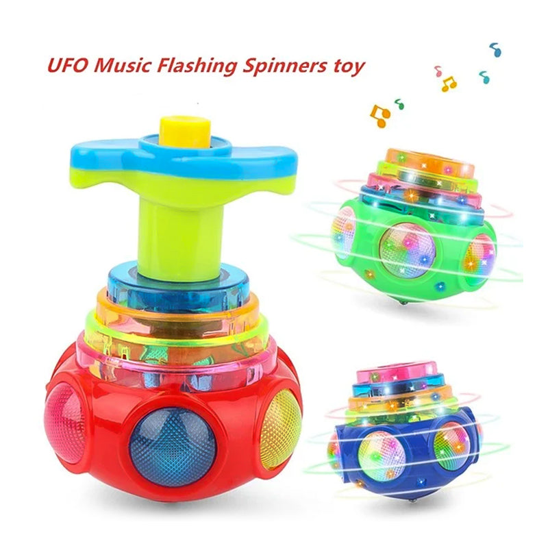 Fun Musical Spin Top Toy with Launcher