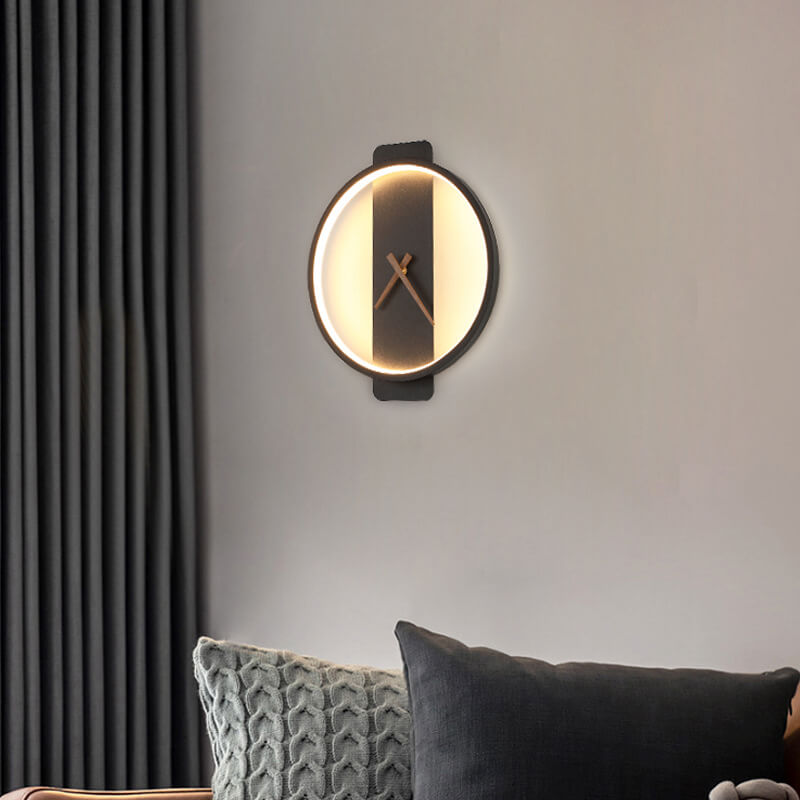 Elegant Round LED Wall Clock Lamp for Home Decor