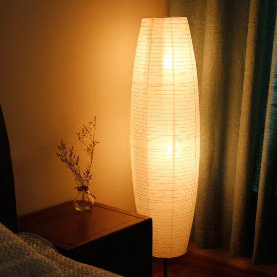 Tall Slim Paper Shade 2-Light Floor Lamp